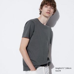 Koszulka Męskie Uniqlo Supima® Cotton Crew Neck Short-Sleeve Szare,Uniqlo Polska | G104510