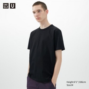 Koszulka Męskie Uniqlo U Crew Neck Short-Sleeve Czarne,Uniqlo Polska | U458375