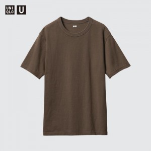 Koszulka Męskie Uniqlo U Crew Neck Short-Sleeve Brązowe,Uniqlo Polska | A144986