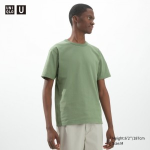 Koszulka Męskie Uniqlo U Crew Neck Short-Sleeve Zielone,Uniqlo Polska | U950390