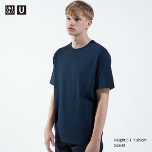 Koszulka Męskie Uniqlo U Crew Neck Short-Sleeve Niebieskie,Uniqlo Polska | H069817