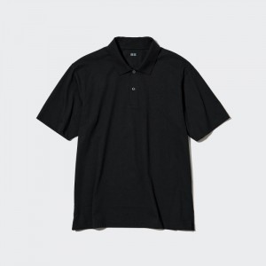 Koszulka Polo Męskie Uniqlo AIRism Regular Collar Czarne,Uniqlo Polska | S983156