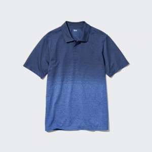 Koszulka Polo Męskie Uniqlo DRY-EX (Gradient) Niebieskie,Uniqlo Polska | L077902
