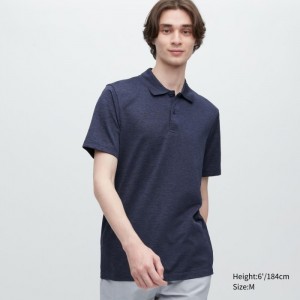Koszulka Polo Męskie Uniqlo DRY-EX Granatowe,Uniqlo Polska | M874782