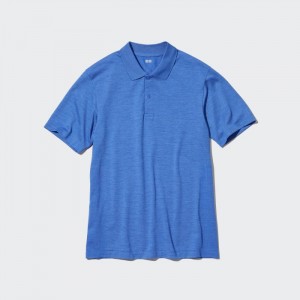 Koszulka Polo Męskie Uniqlo DRY-EX Niebieskie,Uniqlo Polska | B581503
