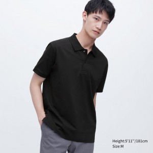 Koszulka Polo Męskie Uniqlo Dry Pique Czarne,Uniqlo Polska | K357059