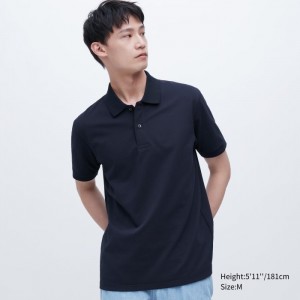 Koszulka Polo Męskie Uniqlo Dry Pique Granatowe,Uniqlo Polska | I221050
