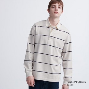 Koszulka Polo Męskie Uniqlo Rugger Long-Sleeve Natural,Uniqlo Polska | C586006