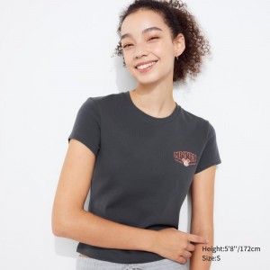 Koszulki Z Grafiką Damskie Uniqlo Collection UT (Short-Sleeve) Ciemny Szare,Uniqlo Polska | A692546