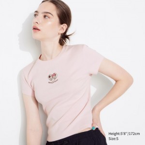 Koszulki Z Grafiką Damskie Uniqlo Collection UT (Short-Sleeve) Różowe,Uniqlo Polska | N759401