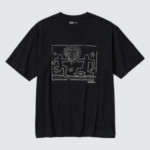 Koszulki Z Grafiką Damskie Uniqlo Keith Haring UT (Short Sleeve) Czarne,Uniqlo Polska | O621320