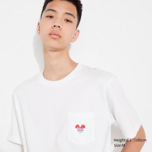 Koszulki Z Grafiką Damskie Uniqlo MAGIC FOR ALL FOREVER UT (Short-Sleeve) Białe,Uniqlo Polska | T118428