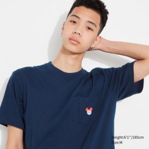 Koszulki Z Grafiką Damskie Uniqlo MAGIC FOR ALL FOREVER UT (Short-Sleeve) Niebieskie,Uniqlo Polska | Y133525