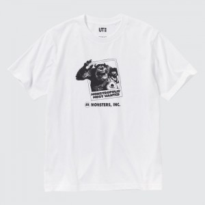 Koszulki Z Grafiką Damskie Uniqlo MAGIC FOR ALL FOREVER UT (Short-Sleeve) Białe,Uniqlo Polska | E563516