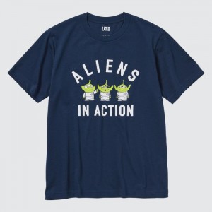 Koszulki Z Grafiką Damskie Uniqlo MAGIC FOR ALL FOREVER UT (Short-Sleeve) Granatowe,Uniqlo Polska | V009211