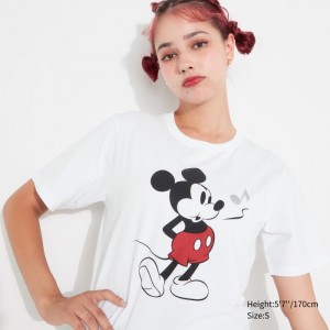 Koszulki Z Grafiką Damskie Uniqlo MAGIC FOR ALL FOREVER UT (Short-Sleeve) Białe,Uniqlo Polska | K094045