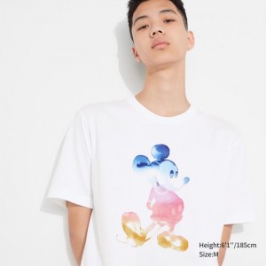 Koszulki Z Grafiką Damskie Uniqlo MAGIC FOR ALL FOREVER UT (Short-Sleeve) Białe,Uniqlo Polska | F554605