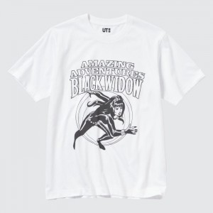 Koszulki Z Grafiką Damskie Uniqlo MAGIC FOR ALL FOREVER UT (Short-Sleeve) Białe,Uniqlo Polska | D142150