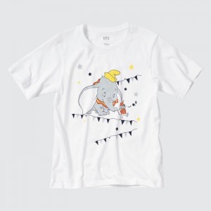 Koszulki Z Grafiką Damskie Uniqlo Magic For All Classics Short-Sleeve UT Białe,Uniqlo Polska | D404299