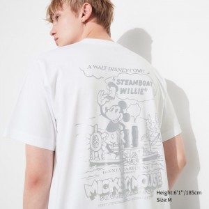 Koszulki Z Grafiką Damskie Uniqlo Mickey Shines UT (Short-Sleeve) Białe,Uniqlo Polska | E526849