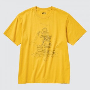 Koszulki Z Grafiką Damskie Uniqlo Mickey Stands UT (Short Sleeve) Żółte,Uniqlo Polska | U535123