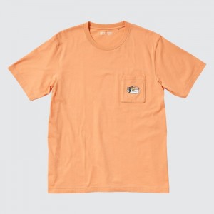 Koszulki Z Grafiką Damskie Uniqlo Peanuts Hawaii UT (Short Sleeve) Pomarańczowe,Uniqlo Polska | E285422