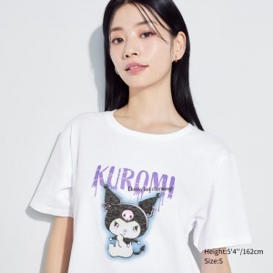 Koszulki Z Grafiką Damskie Uniqlo Sanrio characters UT (Short-Sleeve) Białe,Uniqlo Polska | D761442