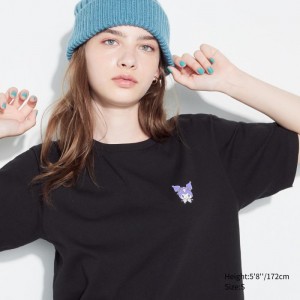 Koszulki Z Grafiką Damskie Uniqlo Sanrio characters UT (Short-Sleeve) Czarne,Uniqlo Polska | S248639