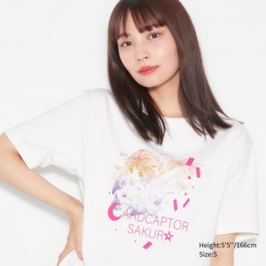Koszulki Z Grafiką Damskie Uniqlo The World of CLAMP UT (Short Sleeve) Białe,Uniqlo Polska | L347830