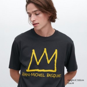 Koszulki Z Grafiką Damskie Uniqlo UT Archive UT (Short Sleeve) (Jean-Michel Basquiat) Ciemny Szare,Uniqlo Polska | J605254