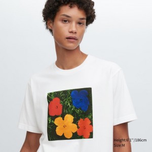 Koszulki Z Grafiką Damskie Uniqlo UT Archive UT (Short Sleeve) (Andy Warhol) Białe,Uniqlo Polska | M703256