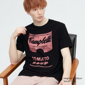 Koszulki Z Grafiką Damskie Uniqlo UT Archive UT (Short Sleeve) (Andy Warhol) Czarne,Uniqlo Polska | Z098739