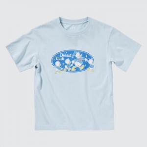 Koszulki Z Grafiką Dziecięce Uniqlo Collection UT (Short-Sleeve) Głęboka Niebieskie,Uniqlo Polska | F772756