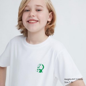 Koszulki Z Grafiką Dziecięce Uniqlo Doraemon UT (Short Sleeve) Białe,Uniqlo Polska | I482691