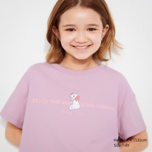 Koszulki Z Grafiką Dziecięce Uniqlo MAGIC FOR ALL FOREVER UT (Short-Sleeve) Głęboka Fioletowe,Uniqlo Polska | Y971787