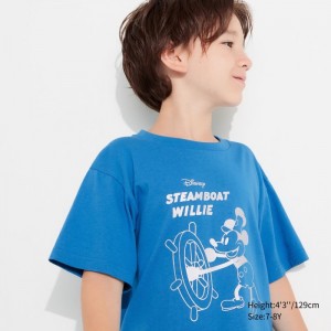 Koszulki Z Grafiką Dziecięce Uniqlo Mickey Shines UT (Short-Sleeve) Niebieskie,Uniqlo Polska | S238124