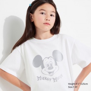 Koszulki Z Grafiką Dziecięce Uniqlo Mickey Shines UT (Short-Sleeve) Białe,Uniqlo Polska | F731579