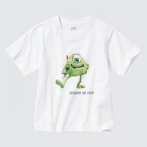 Koszulki Z Grafiką Dziecięce Uniqlo Pixar Art UT (Short-Sleeve) (Adam Lister) Białe,Uniqlo Polska | Q998208