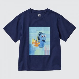 Koszulki Z Grafiką Dziecięce Uniqlo Pixar Art UT (Short-Sleeve) (Adam Lister) Granatowe,Uniqlo Polska | G967028