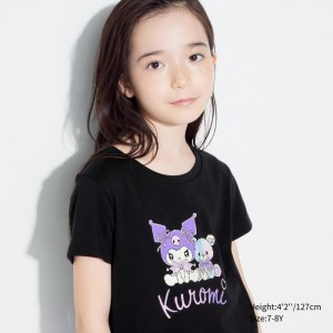 Koszulki Z Grafiką Dziecięce Uniqlo Sanrio characters Cropped UT (Short-Sleeve) Czarne,Uniqlo Polska | N613669