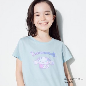 Koszulki Z Grafiką Dziecięce Uniqlo Sanrio characters Cropped UT (Short-Sleeve) Głęboka Niebieskie,Uniqlo Polska | C101951