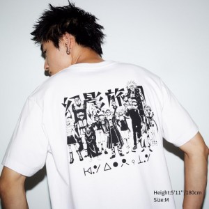 Koszulki Z Grafiką Męskie Uniqlo Hunter X Hunter UT (Short-Sleeve) Białe,Uniqlo Polska | Z380314