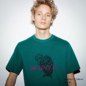 Koszulki Z Grafiką Męskie Uniqlo Hunter X Hunter UT (Short-Sleeve) Zielone,Uniqlo Polska | U575305