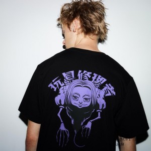 Koszulki Z Grafiką Męskie Uniqlo Hunter X Hunter UT (Short-Sleeve) Czarne,Uniqlo Polska | D727646