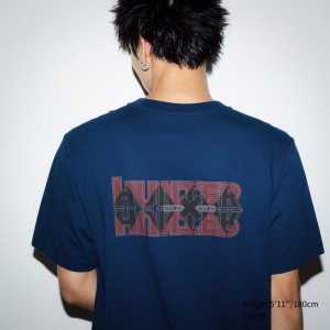 Koszulki Z Grafiką Męskie Uniqlo Hunter X Hunter UT (Short-Sleeve) Granatowe,Uniqlo Polska | I504076