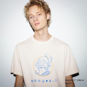 Koszulki Z Grafiką Męskie Uniqlo Hunter X Hunter UT (Short-Sleeve) Białe,Uniqlo Polska | O495480