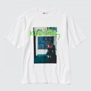 Koszulki Z Grafiką Męskie Uniqlo Keith Haring UT (Short Sleeve) Białe,Uniqlo Polska | B243356
