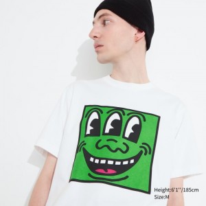 Koszulki Z Grafiką Męskie Uniqlo UT Archive UT (Short-Sleeve) (Keith Haring) Białe,Uniqlo Polska | A115581