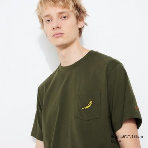 Koszulki Z Grafiką Męskie Uniqlo UT Archive UT (Short Sleeve) (Andy Warhol) Oliwkowe,Uniqlo Polska | A676696