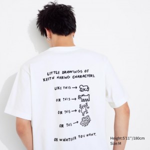 Koszulki Z Grafiką Męskie Uniqlo UT Archive UT (Short-Sleeve) (Keith Haring) Białe,Uniqlo Polska | R522092